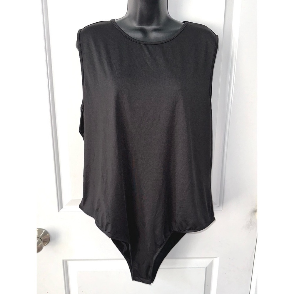 Black high neck basic tank top bodysuit